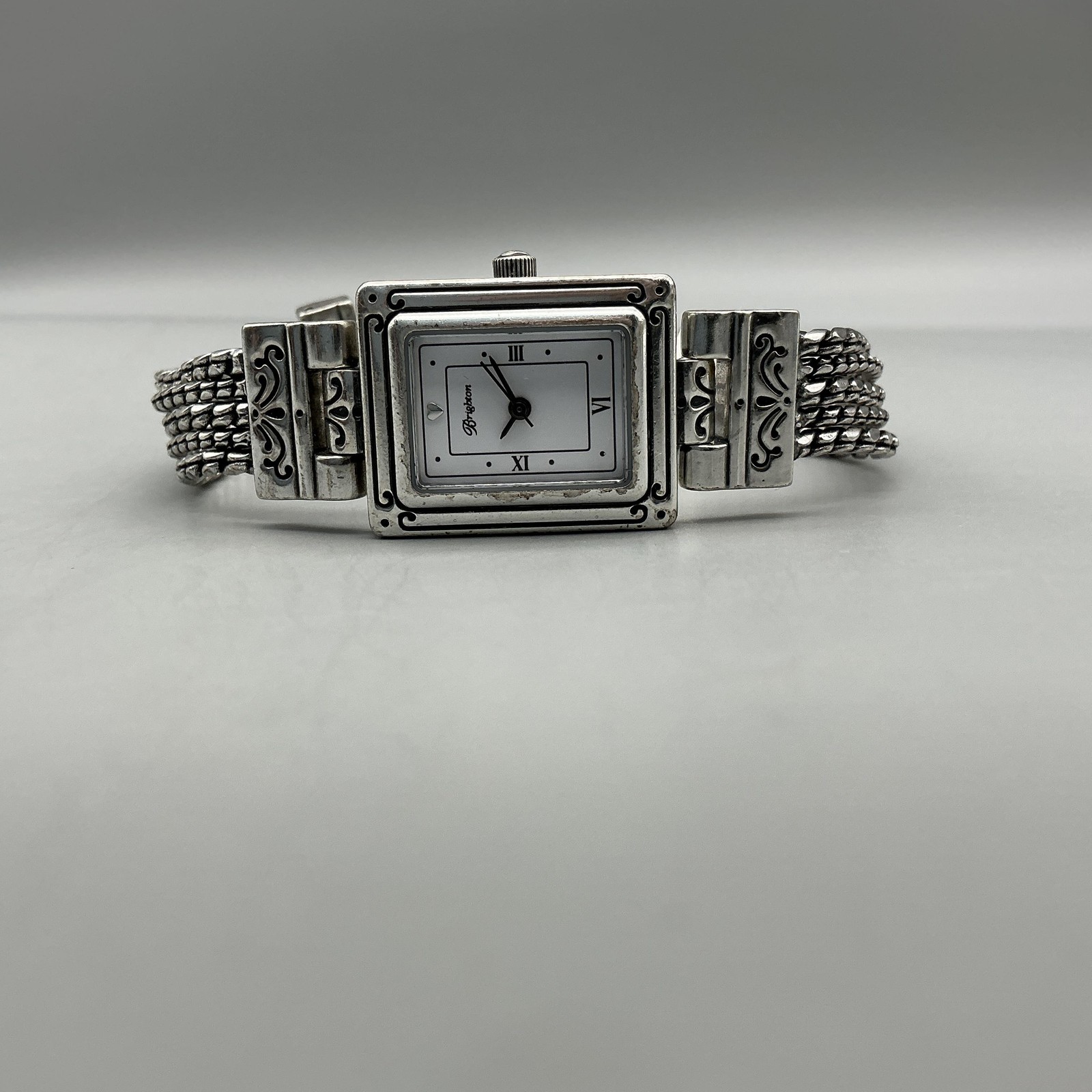 Brighton Tivoli Womens Watch 21mm White Dial Silver Tone New Battery 7.75″