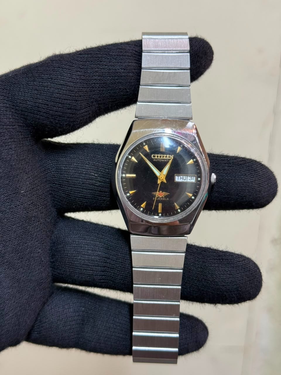 VINTAGE CITIZEN 8200-816053 A MENS AUTOMATIC STAINLESS STEEL WATCH