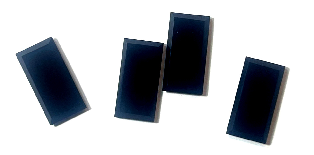 TWO (2) PIECES BLACK ONYX 18X9 MM RECTANGLE FLAT AS PICTURED BELOW WHOLESALE