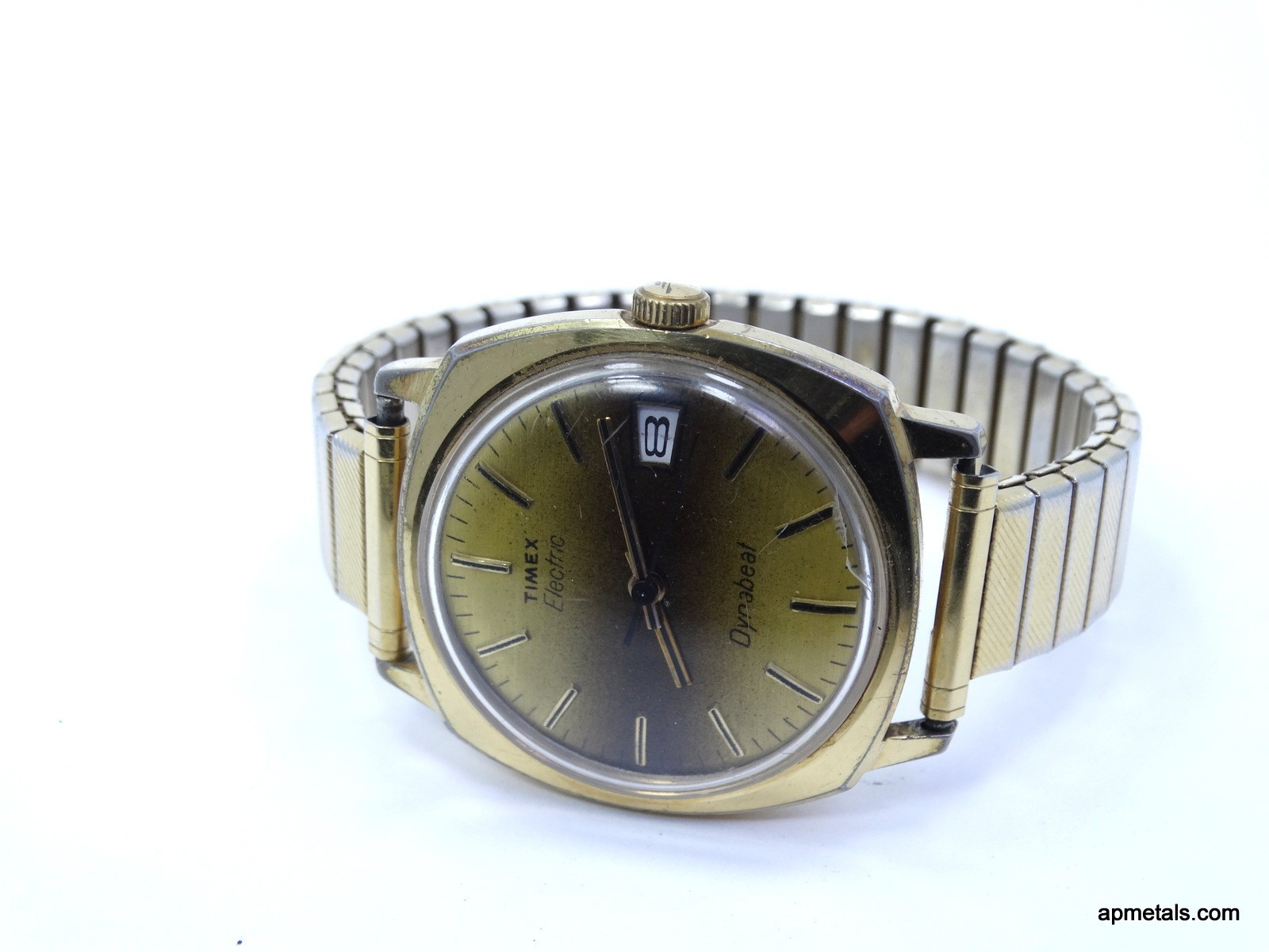 Vintage 1970’s TIMEX ELECTRIC DYNABEAT Gold Toned 1500A Quartz Watch