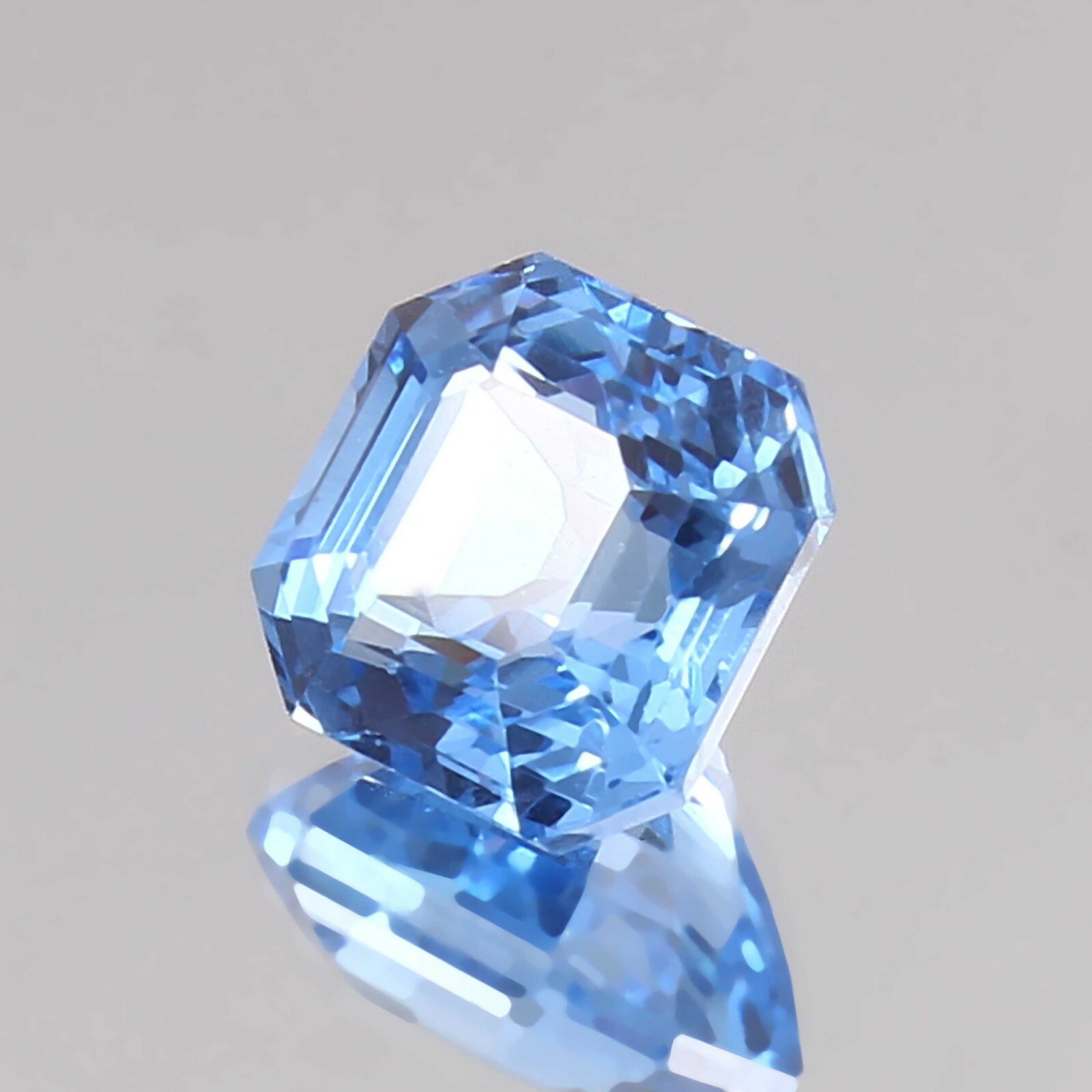 AAA 6.50 Ct Natural Brazilian Swiss Blue Topaz Asscher Cut Loose Gemstone