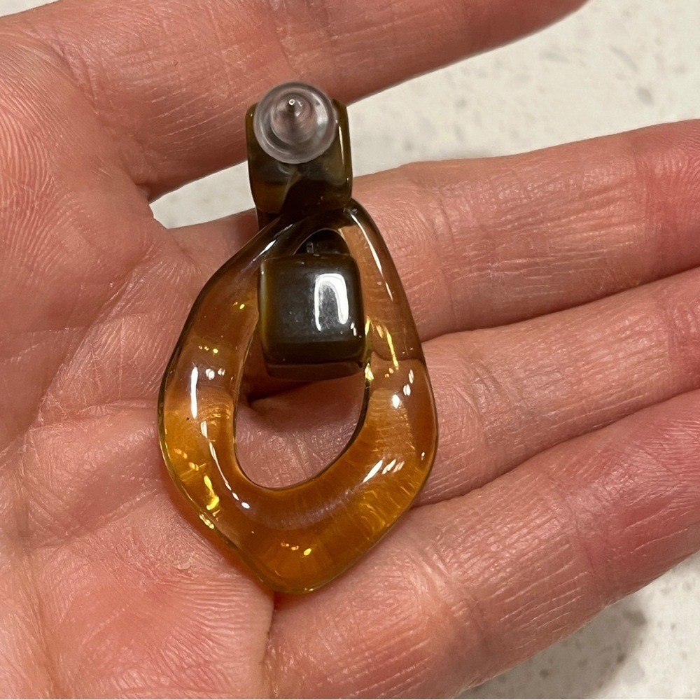 Transparent coffee brown Drop GeometricDangle Earrings