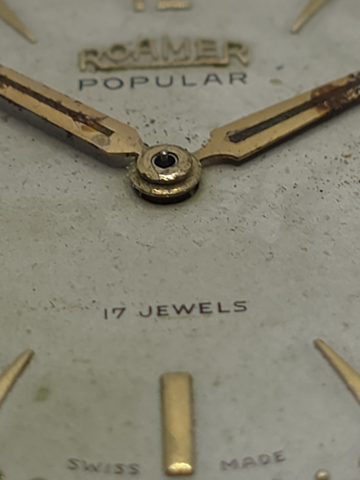 Vintage Roamer Watch Movement Cal. MST 372 Good Balance Main Spring Stem Crown
