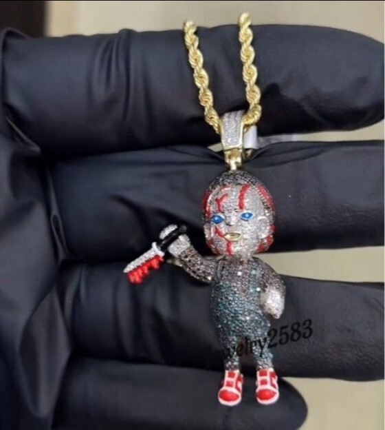 2.5Ct D/VVS Moissanite Men’s Fashion Custom Little Boy Charm Pendant 925 Silver