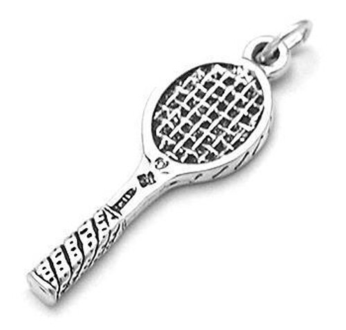 Guaranteed 925 Sterling Silver Tennis Racket Racquet Charm Pendant