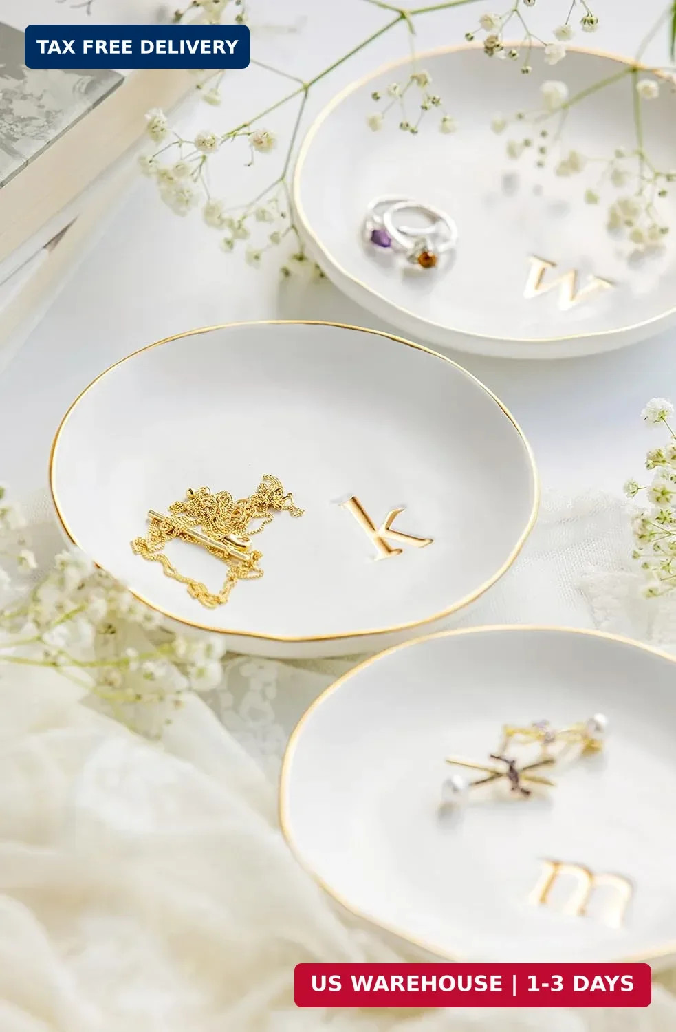 COLLECTIVE HOME Ceramic Jewelry Tray, Trinket Dish, Gifts for Women (M) | Mother