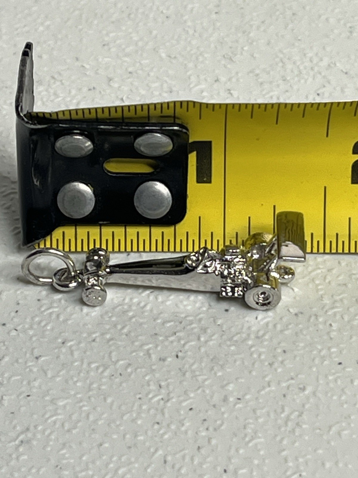 Vintage KINNEY Top Fuel Dragster Detailed 3D Charm/Pendant Sterling Silver 4.5g