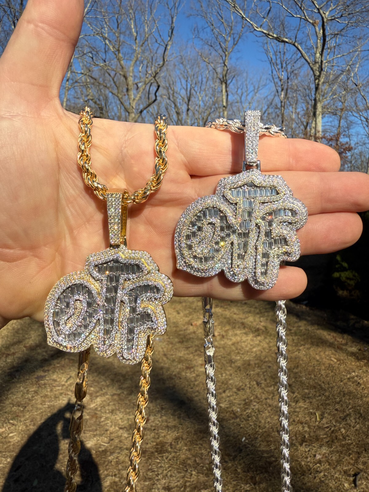 MOISSANITE 925 Silver / Gold Only The Family OTF Iced Hip Hop Necklace Pendant