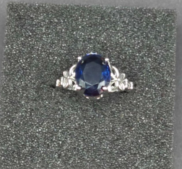 925 Sterling Silver 2.5 to 3.0 Carat Oval Blue Sapphire CZ Cocktail Ring New