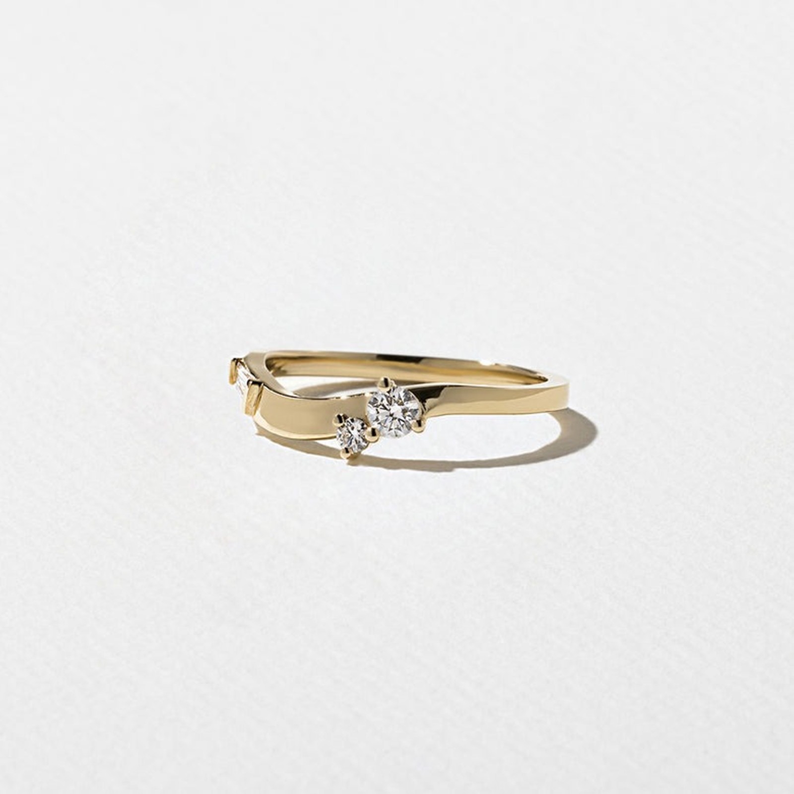 Lab Grown Diamond 0.23 TCW Round, Tapered Baguette & Pear unique Wedding Band
