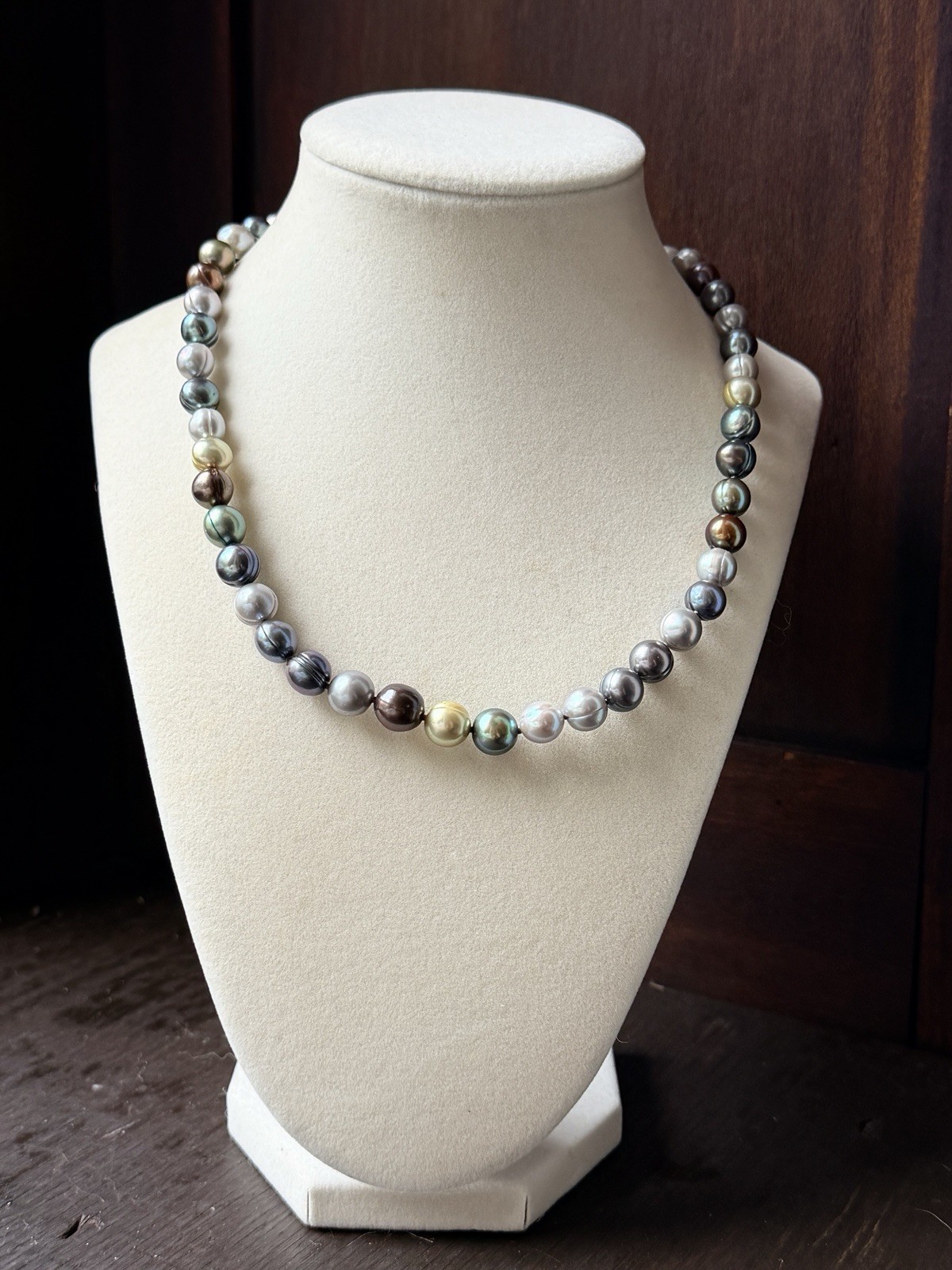 Genuine Multicolor Cultured Freshwater Pearl Necklace 925 Sterling Silver Clasp