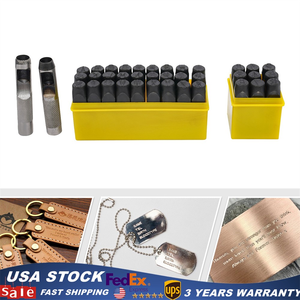 Letter & Number Steel Punch Stamp Set 36 Piece Stamping Set 0.5in 12.5mm