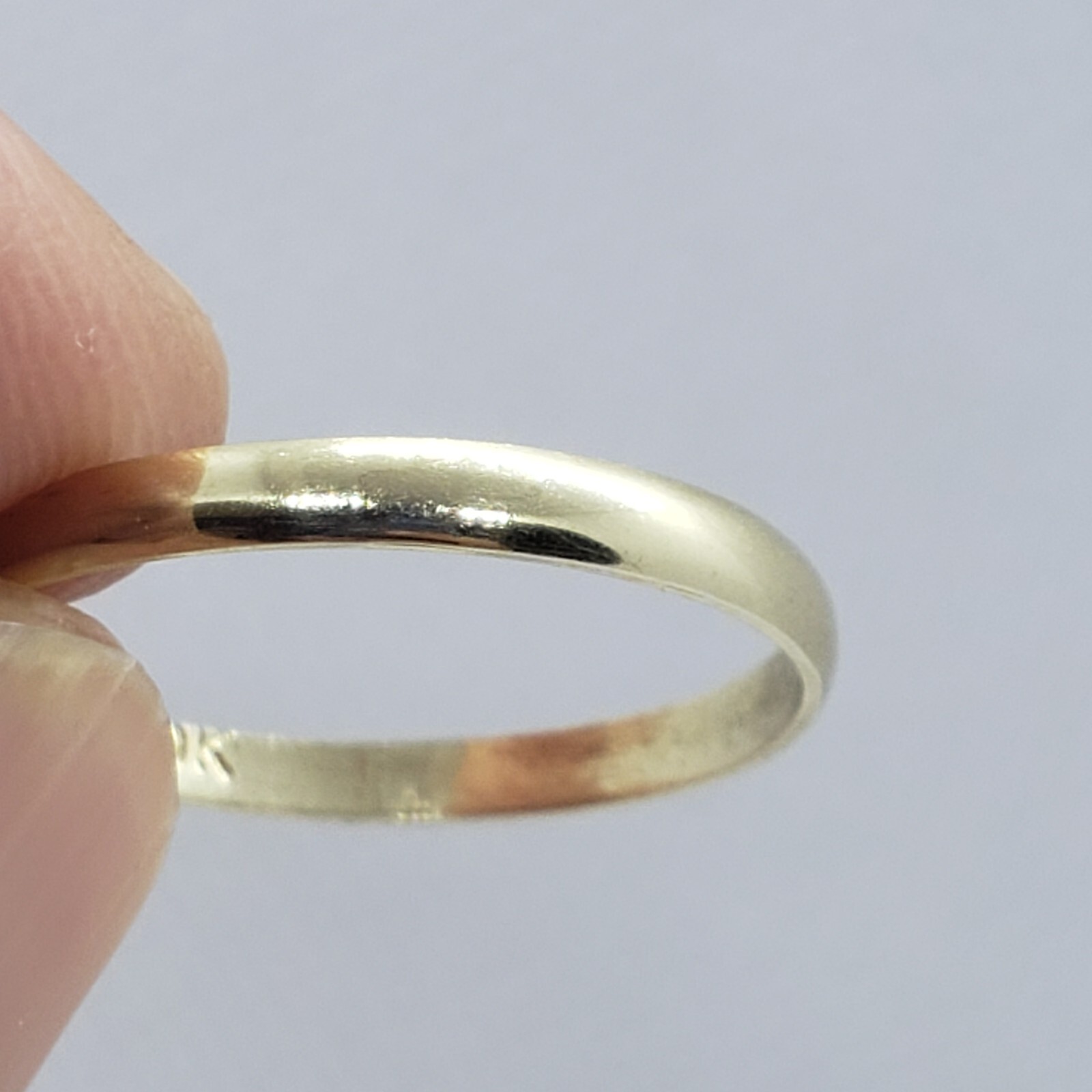 2mm 10K Solid Yellow Gold Plain Knuckle Band Simple Ring Women Sizes 2 to 7.5