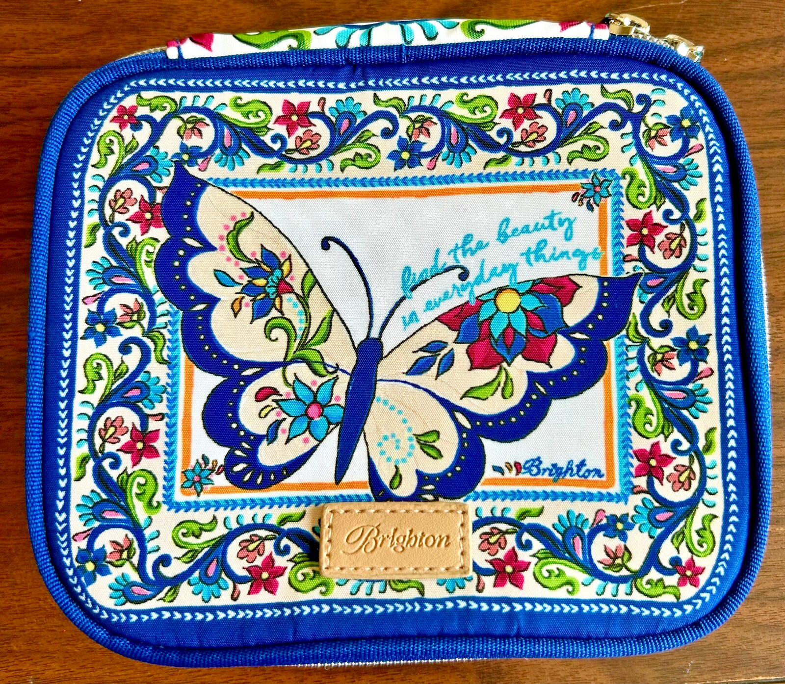 Brighton Butterfly Travel Jewelry Case “Find The Beauty In Everyday Things” Zip