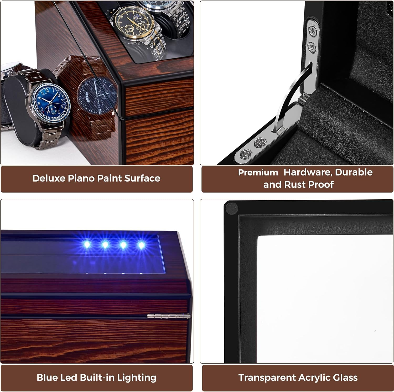 Watch Winders for Automatic Watches, Automatic Watch Winder Box Watch Spinner wi