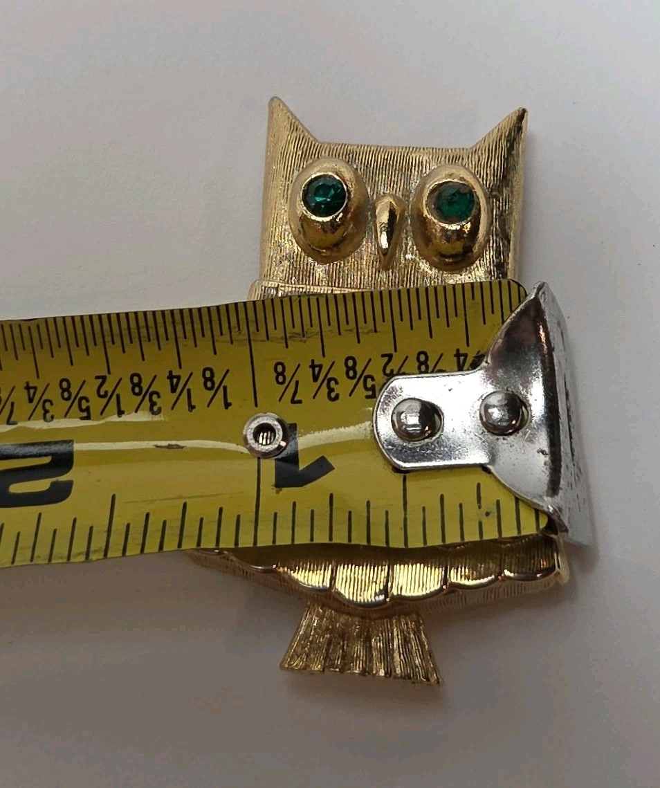 VTG Avon Regence Owl Compact Brooch Solid Perfume FULL Balm Gold Tone Jewelry