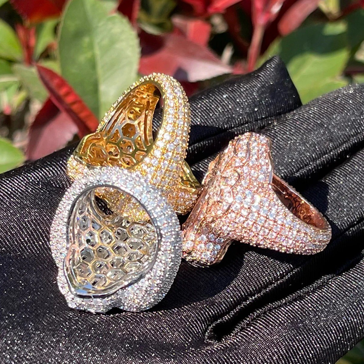 Miami Hip Hop Copper Iced Out Prong set with Cubic Zirconia Ring 7-12