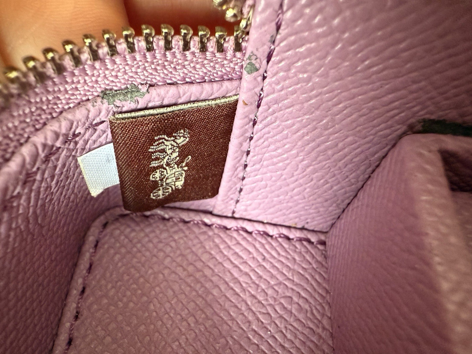 Coach Travel Jewelry Case Purple Pink Metallic Glitter Zip Up