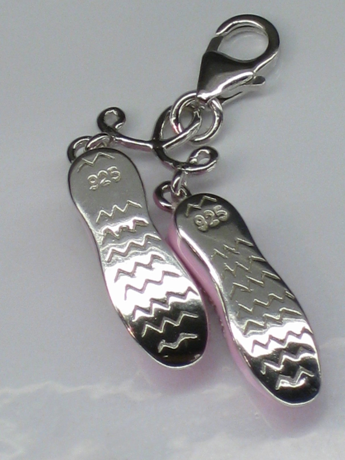 Pink shoes sterling silver enamel charm with clip link .925 x 1 THG80058.