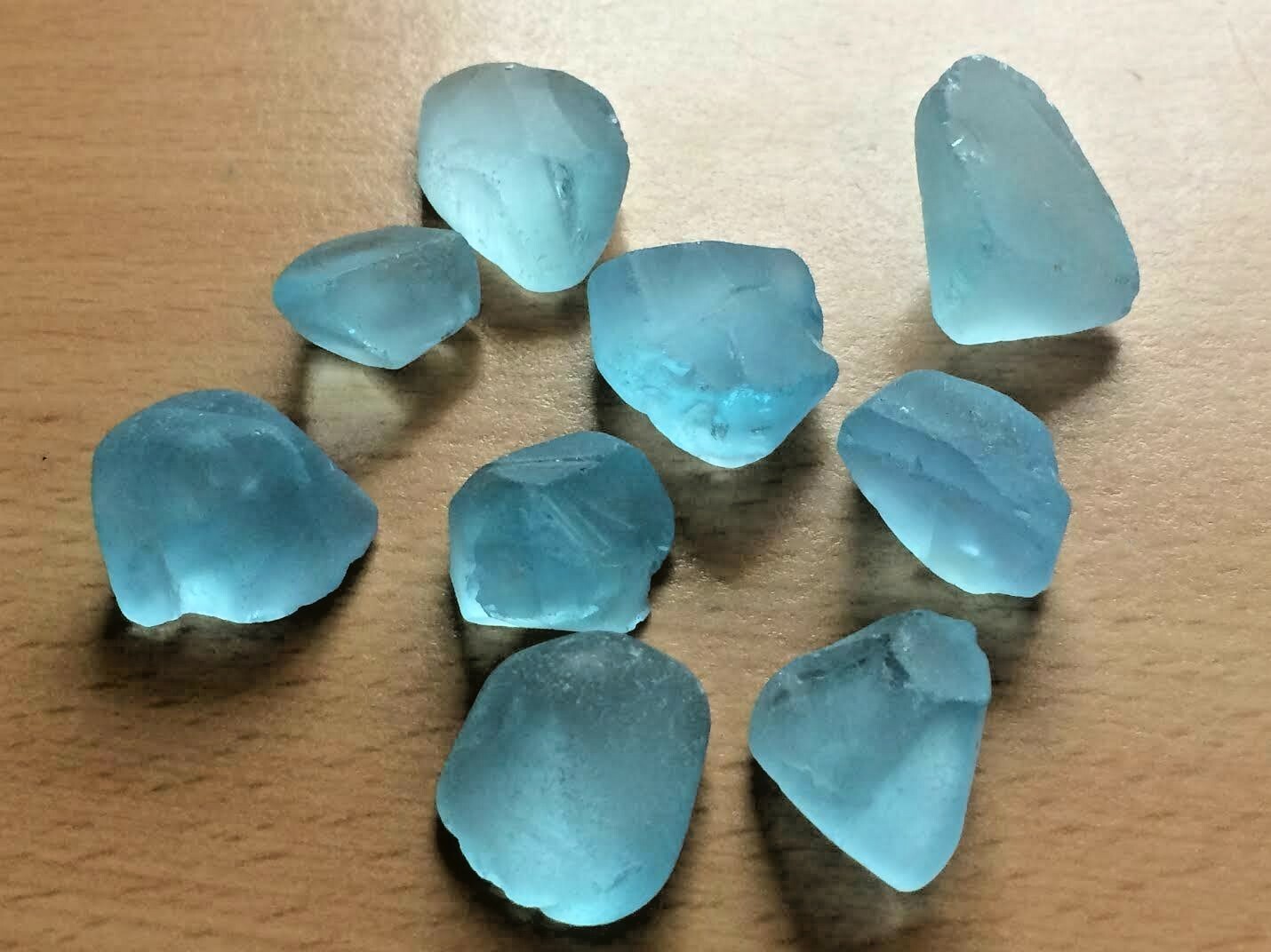Topaz Swiss Blue Faceting Rough Supper Clean Very Bright Stones From 30 – 60 ct