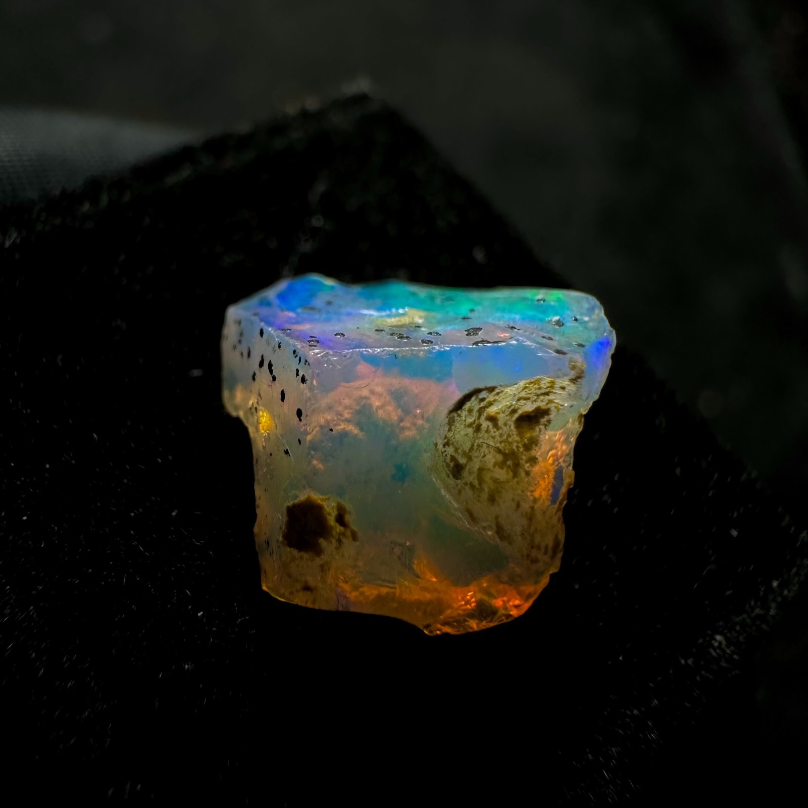 2.80 CTS Natural Ethiopian Opal Rough, Multi Fire Opal Gemstone, Welo Opal Raw.