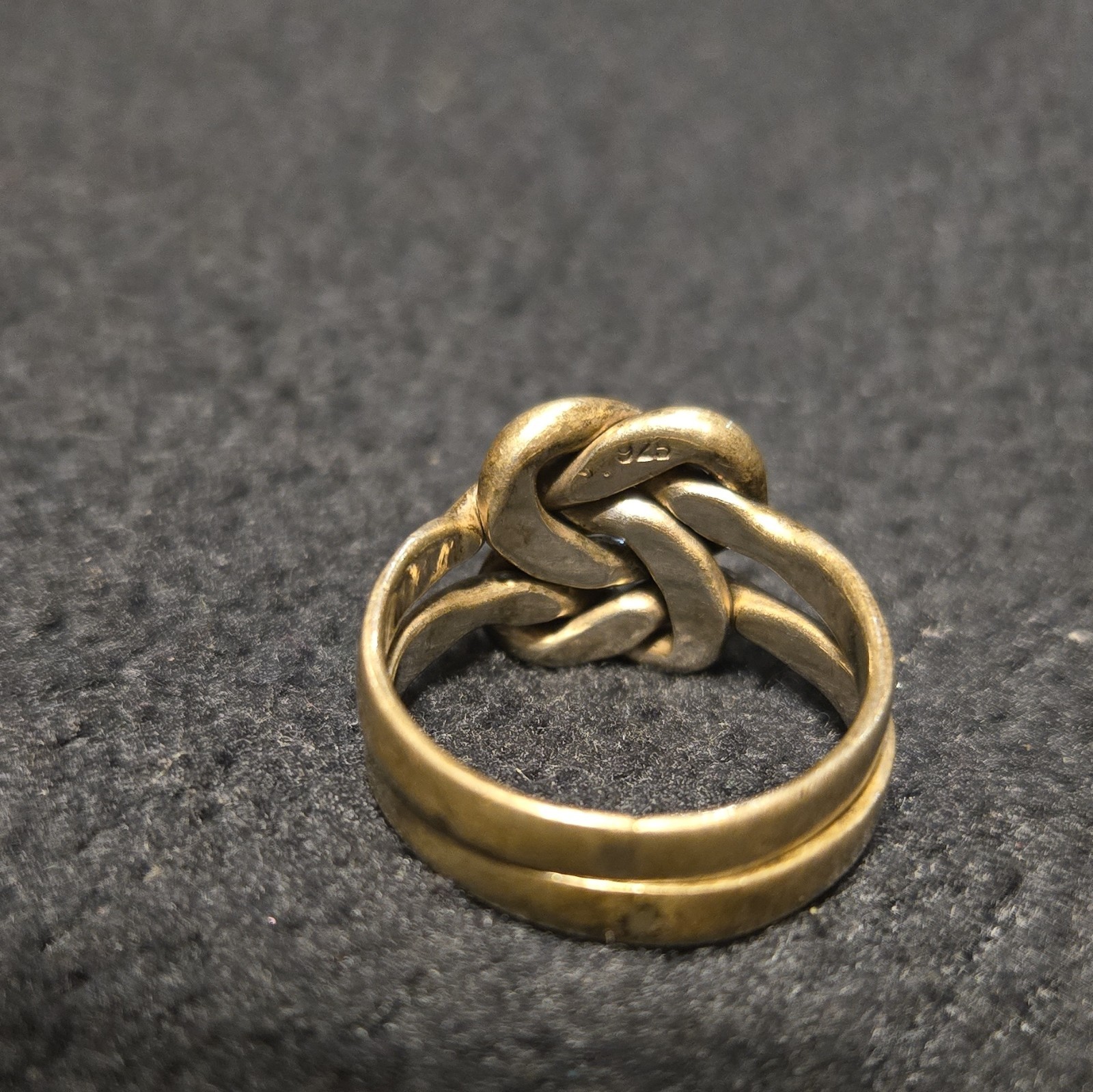 Vintage 925 Sterling Silver Celtic Knot Band Double Love Knot Ring Size 7
