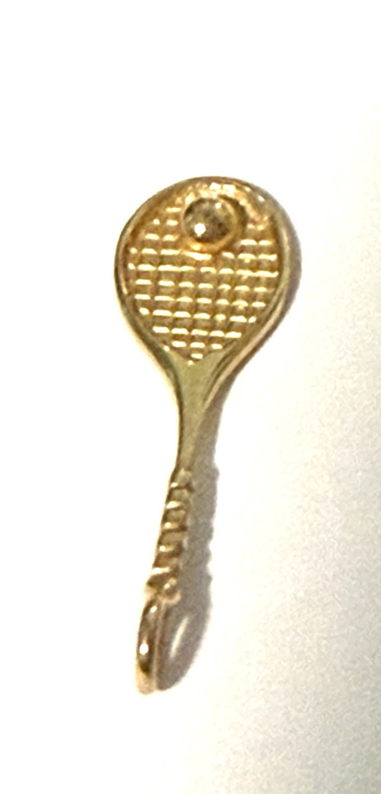 Tennis Racket With Ball Charm/Pendant, 14 Kt Gold