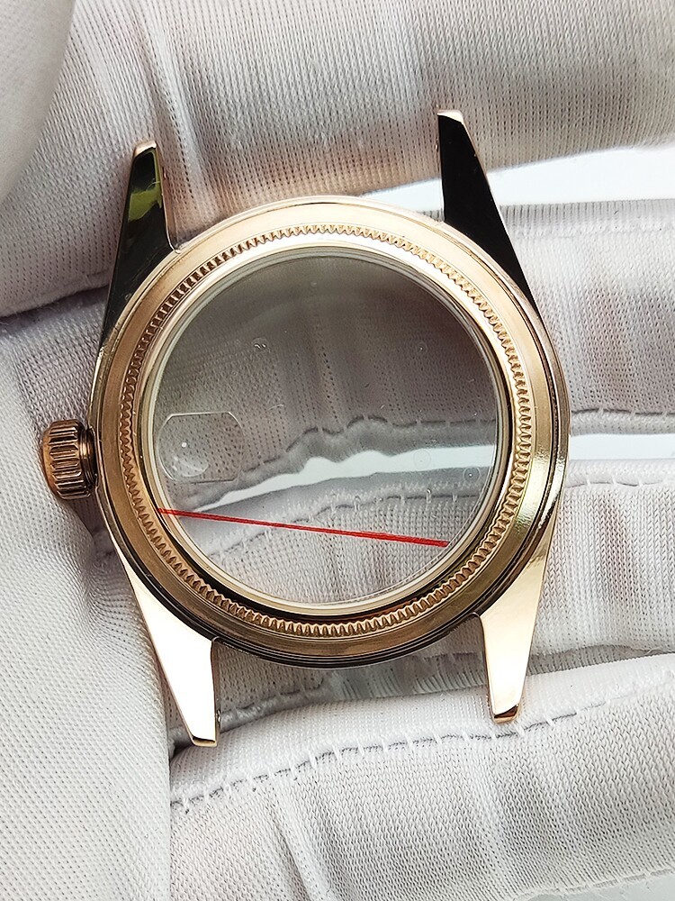 36mm Stainless Gold Watch Case Sapphire Glass For Nh35/36 Movement 28.5mm Dial