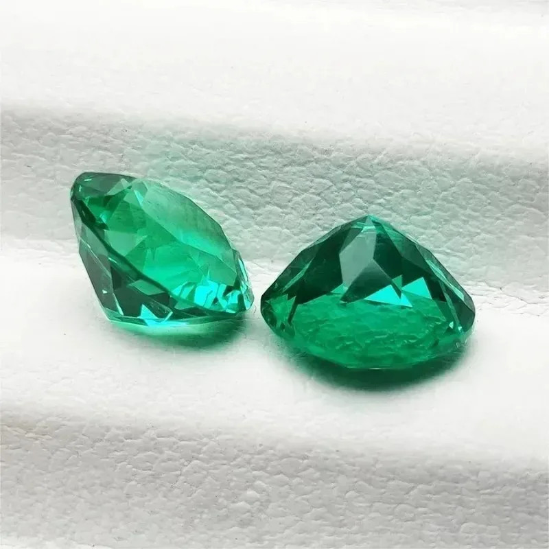 Lab Grown Columbia Emerald 3.98CT 10PCS Round Gemstones VVS1 for Jewelry Making
