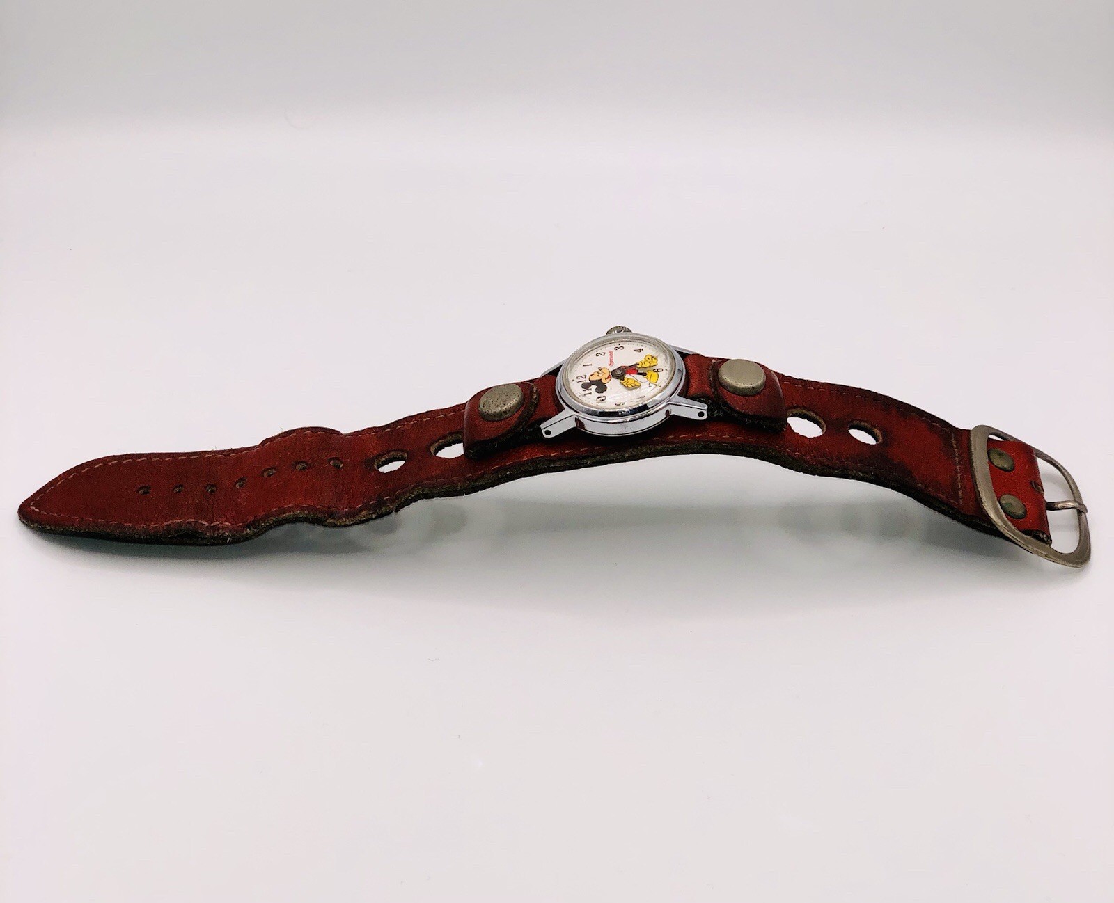 Vintage 1971 Ingersoll Mickey Mouse Mechanical Watch~24mm, Original Band~Runs ✅