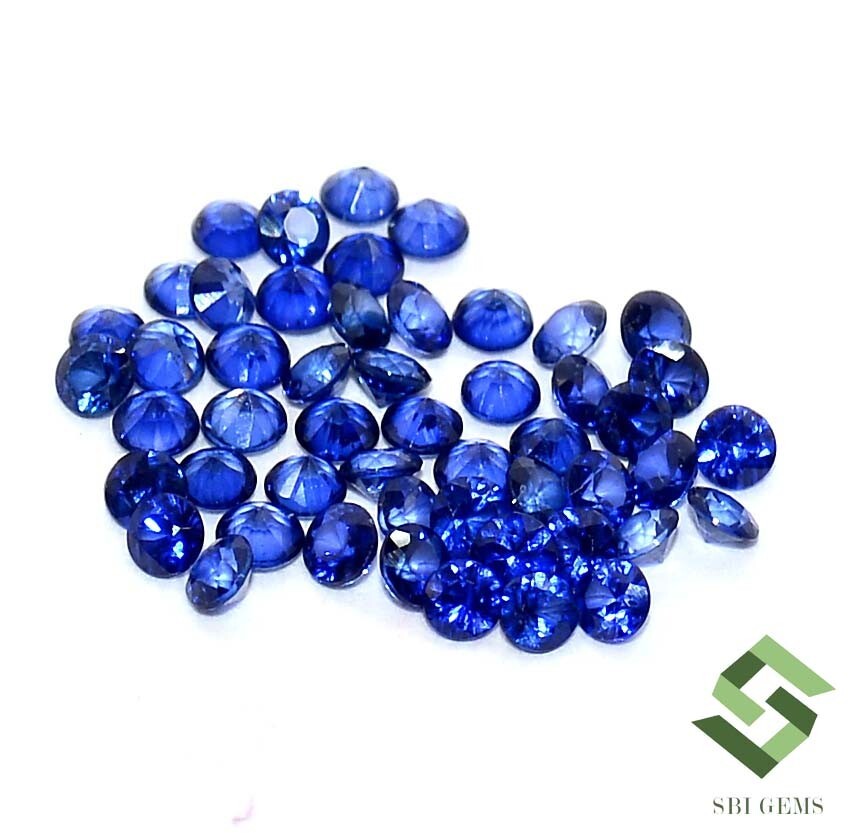 2.50 mm Natural Blue Sapphire Round Cut Lot 50 Pcs 3.78CTS Calibrated Loose Gems