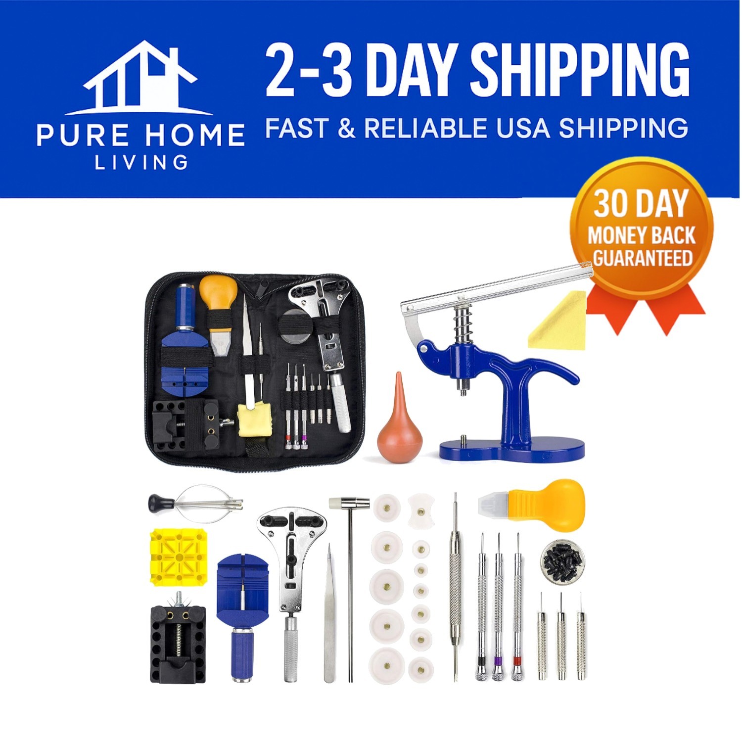 Watch Repair Kit with Press Tool and Link Pin Set – Gift-Ready Case