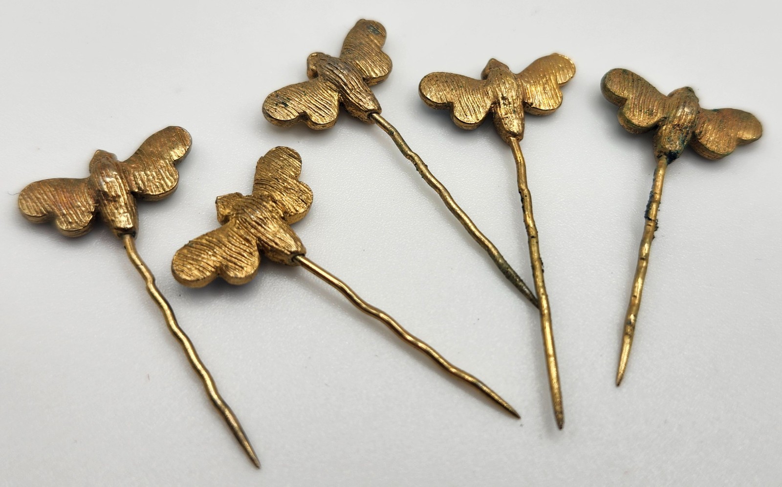 Vintage Dragonfly Insect Pin Set of 5 Metal and Enamel 1″ long