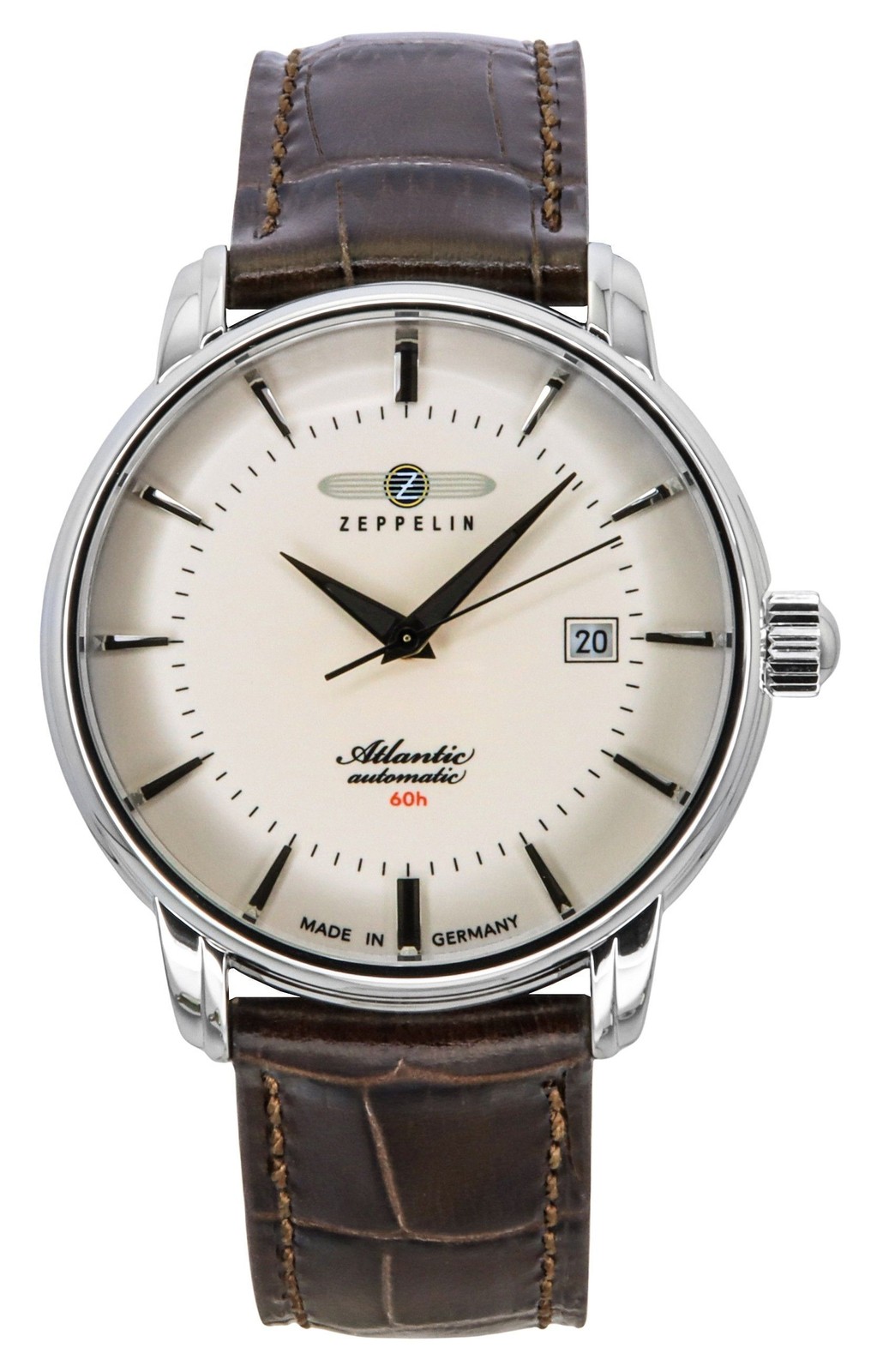 Zeppelin Atlantic Leather Strap Full Luminous Dial Automatic Z84605 Mens Watch