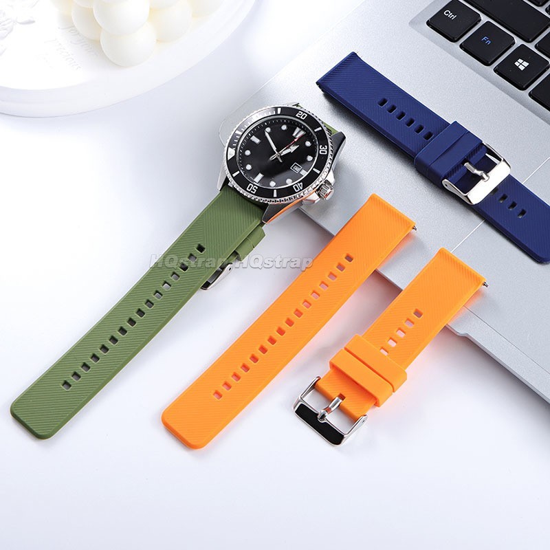 18mm 20mm 22mm Soft Silicone Watch Band Divers Replacement Strap Quick Release