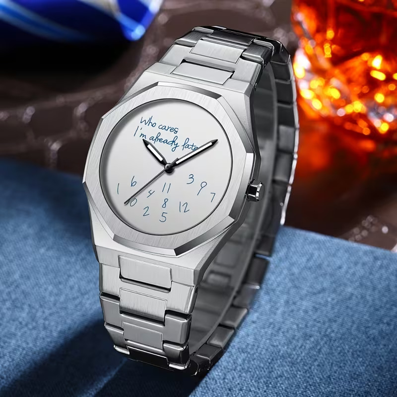 Stylish Slogan Watch Casual Business Quartz Watch