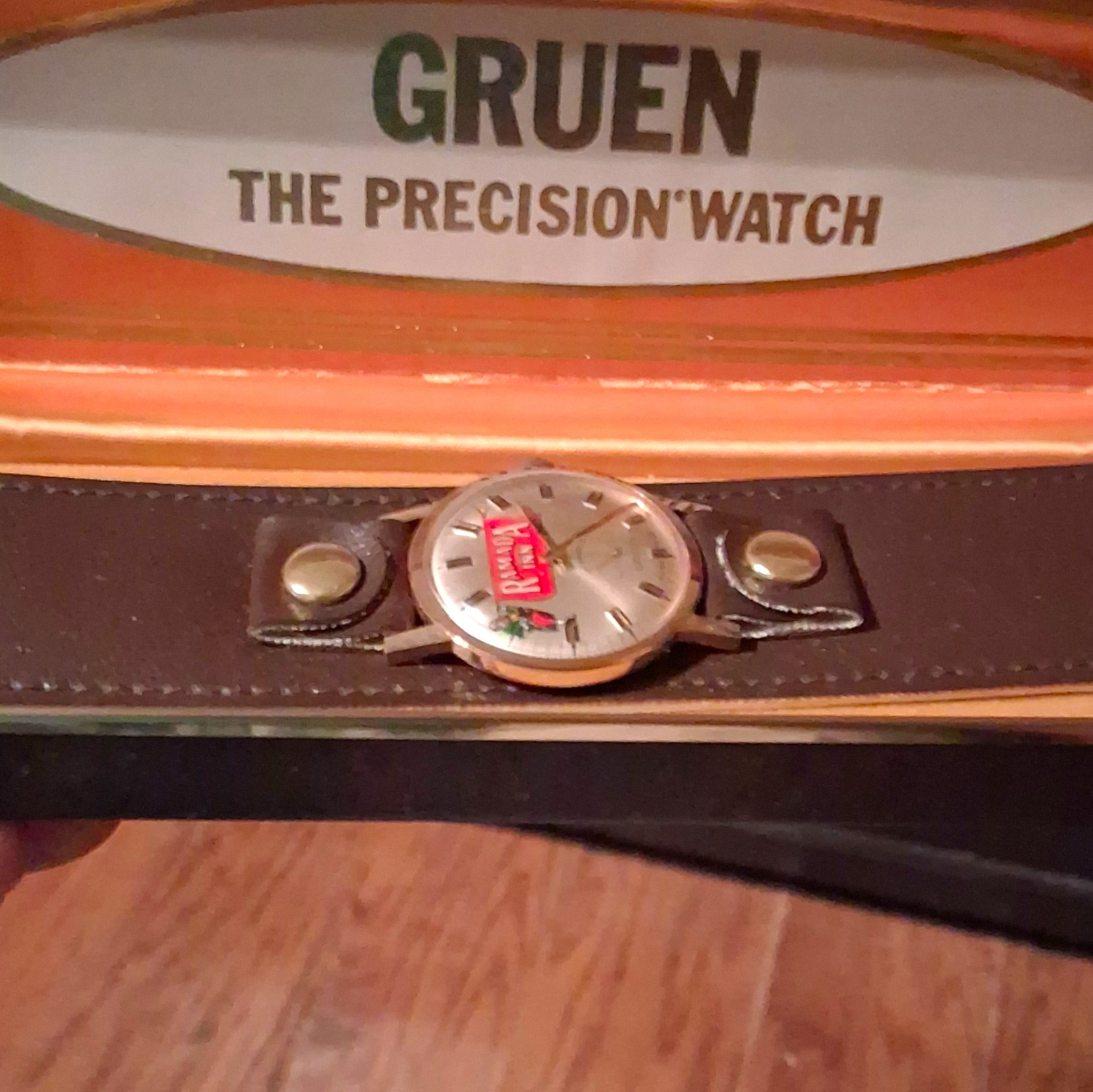 Gruen The Precision Watch Manual Mechanical Gold Plated 34mm Leather Box