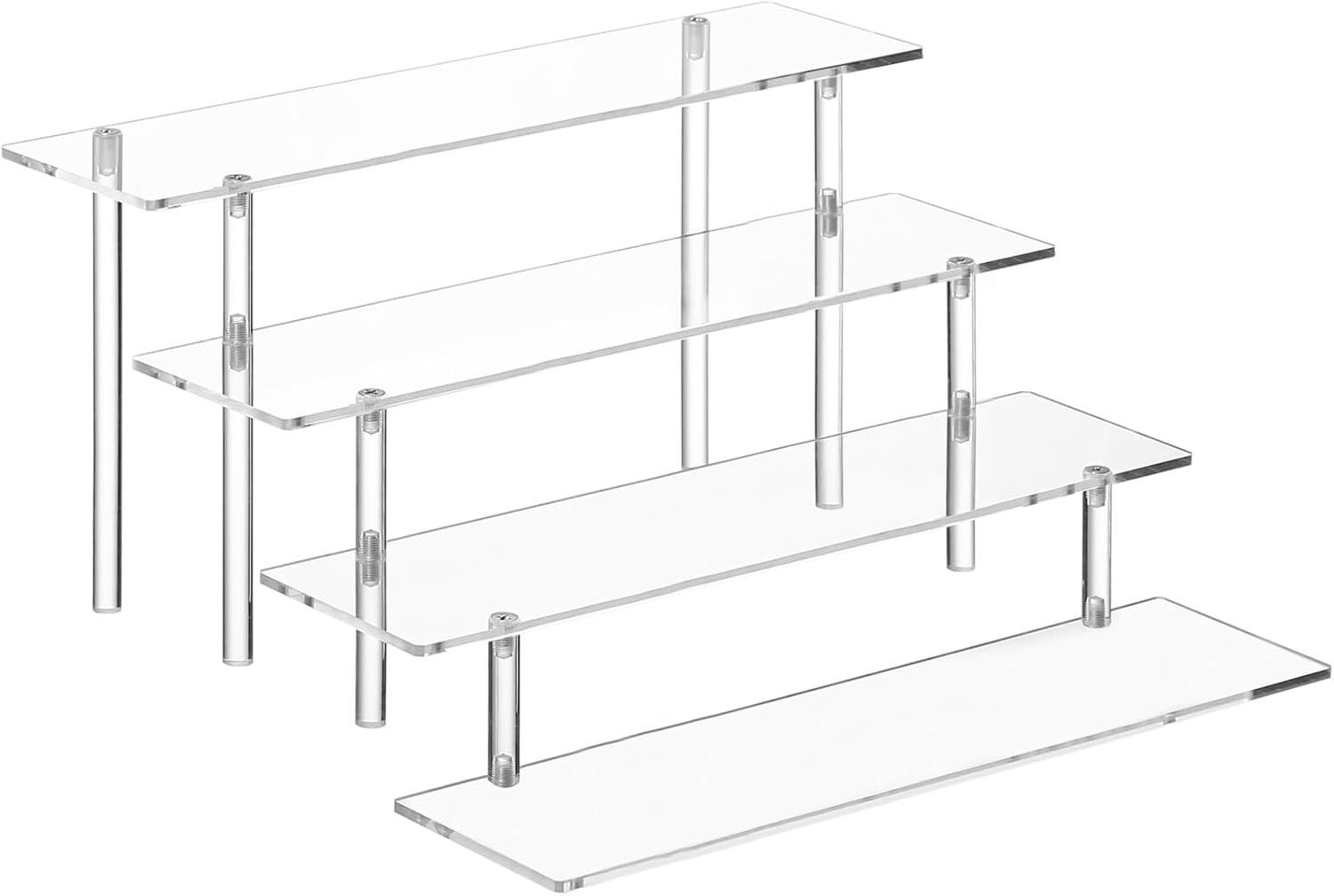 4 Tier Acrylic Perfume Organizer Stand Clear Display Risers for Perfume Cologne