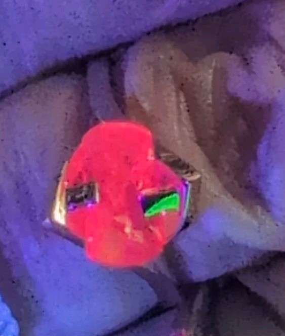 Dark Pink Strellman Lighthouse 14k Gold Ring