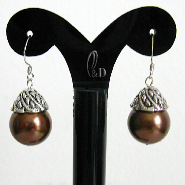AU STOCK CHIC 12MM LARGE MULTIPLE COLOUR SEA SHELL PEARLS SILVER EARRINGS EA009