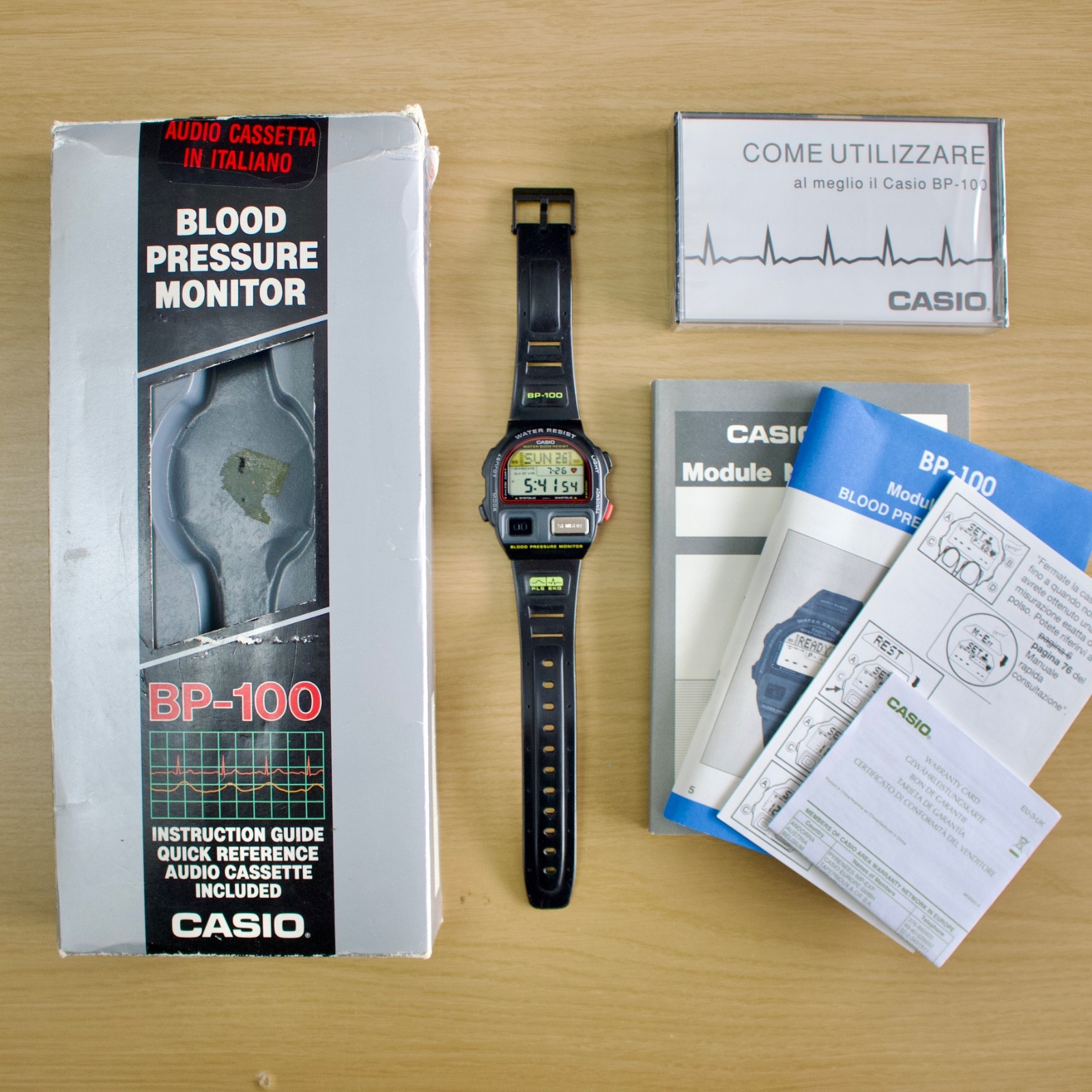 NOS Casio BP-100 1991 Blood Pressure Monitor Digital Wrist Watch 900 Japan Boxed