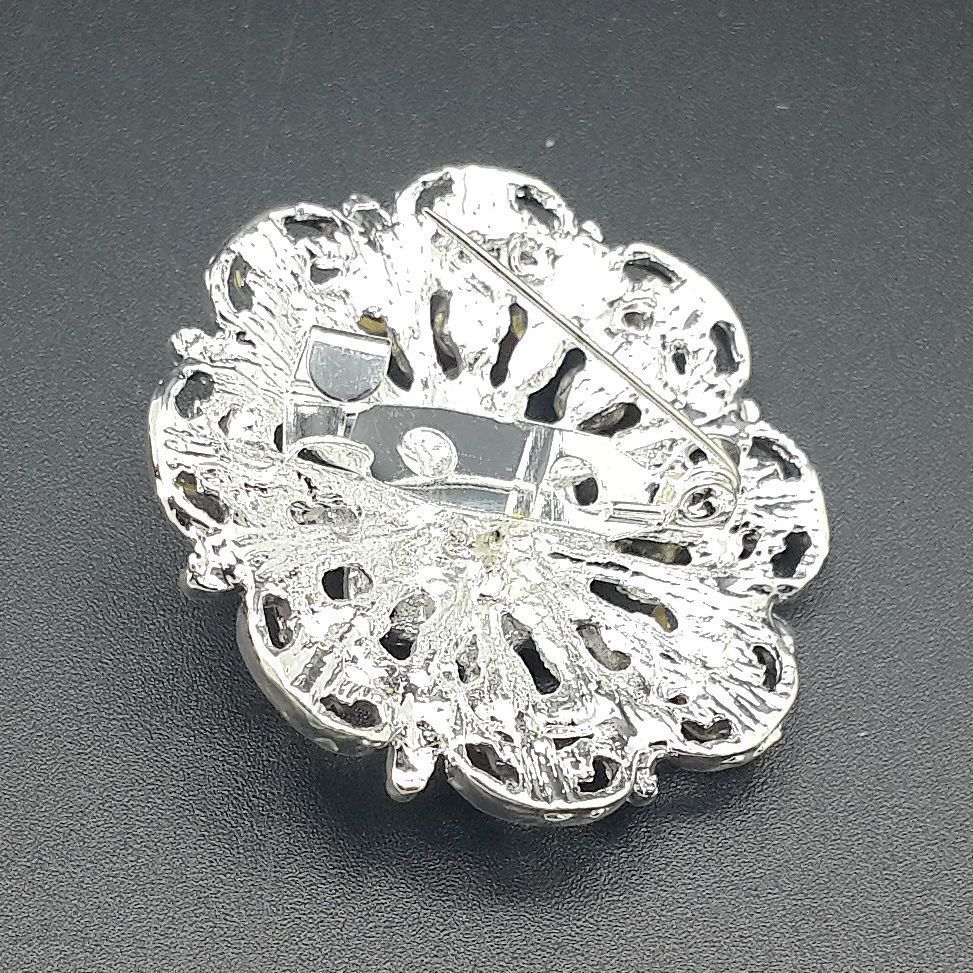 Lot 24 pc Mixed Alloy Sliver Rhinestone Crystal Brooch DIY Wedding Bouquet