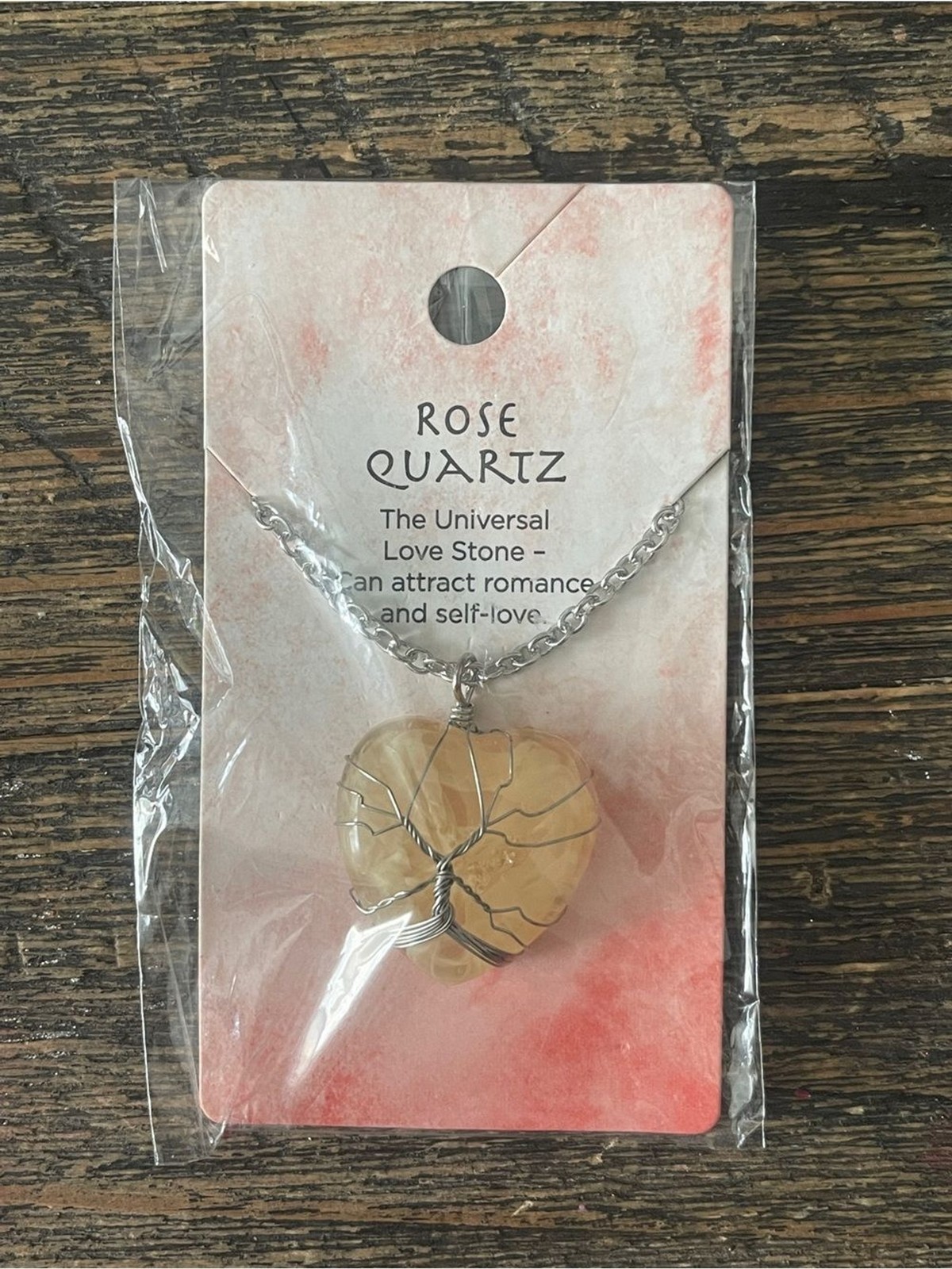 Spencer’s Yellow Rose Quartz Heart Pendant Necklace – Silver Tone Wire