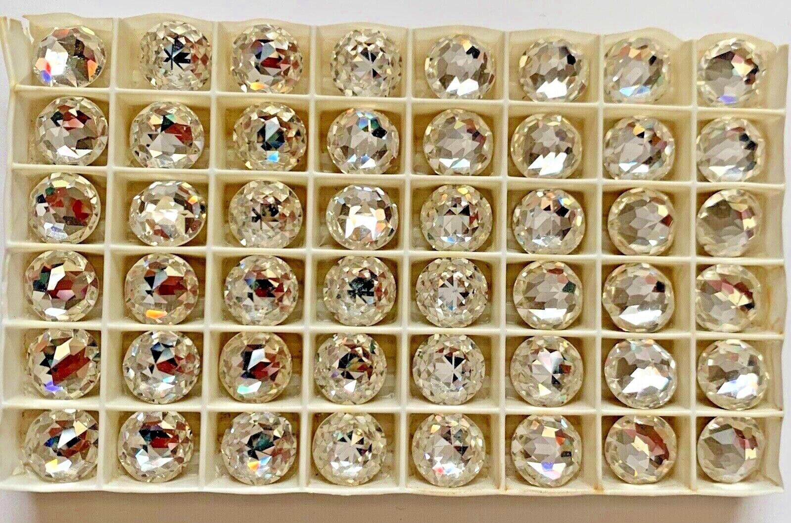 6pc Swarovski 2020 Crystal 12mm Flatback Foiled Round Faceted Rhinestones Rare
