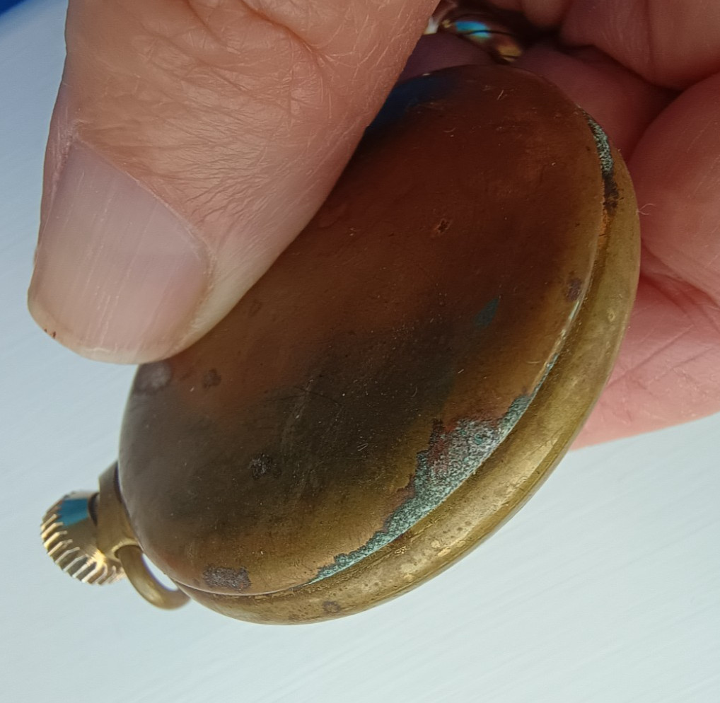 Mid 20th Century – TIMEX POCKET WATCH with BRASS CASE – WORKING ORDER