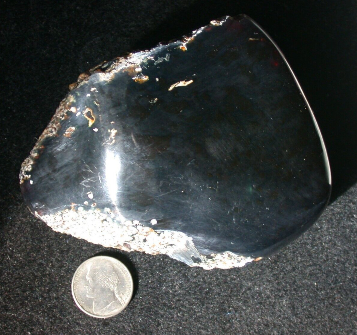 Beautiful BLUE Black AMBER Fossil Gemstone GIANT 188 gram TOP Quality Piece