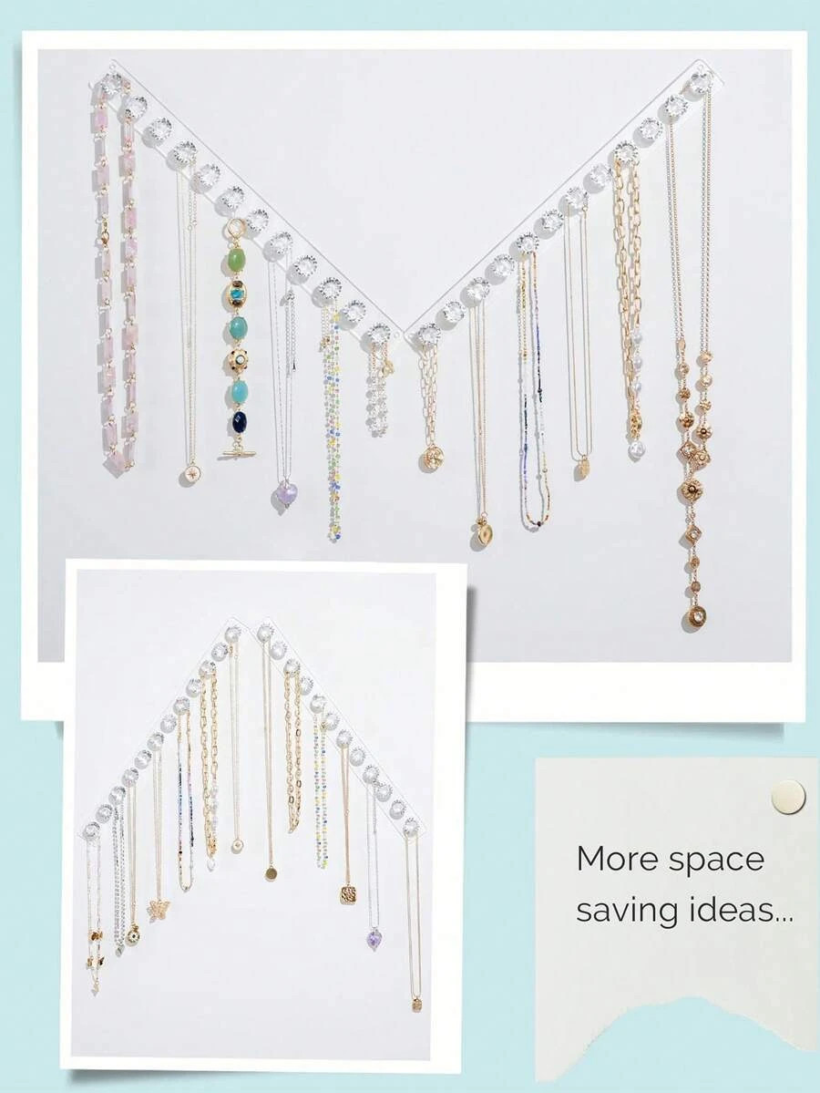 Acrylic Necklace Holder 1pc Wall Mounted Necklace Organizer Hanging Jewelry O
