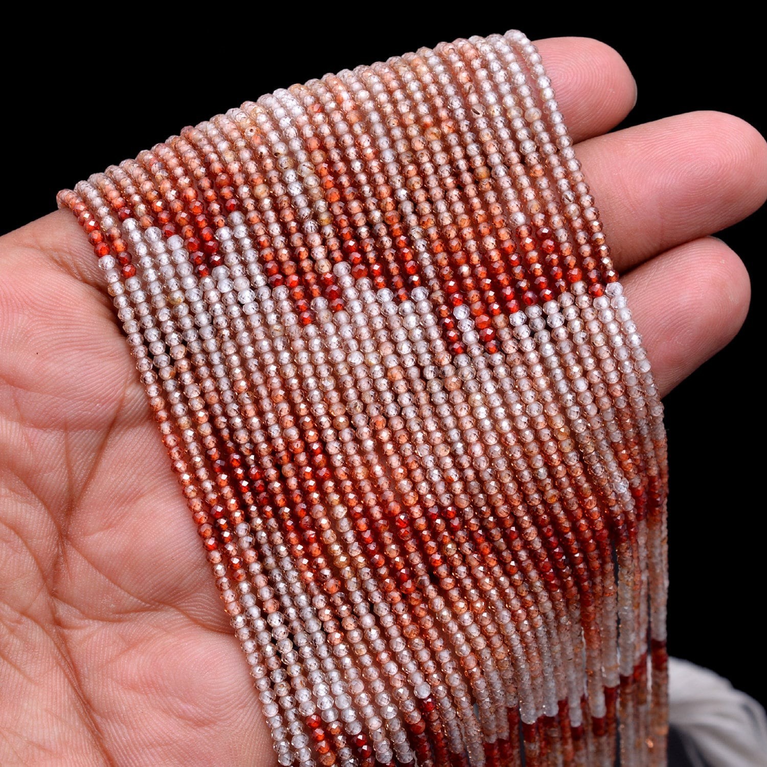 AAA Quality Natural Multi Zircon Micro Faceted Rondelle Beads, 2 mm To 2.5 mm