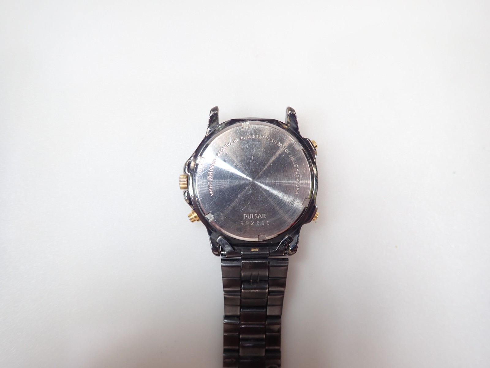Vintage Pulsar V072-0050 Men’s Watch Black/Gold Alarm Chronograph PARTS/REPAIR