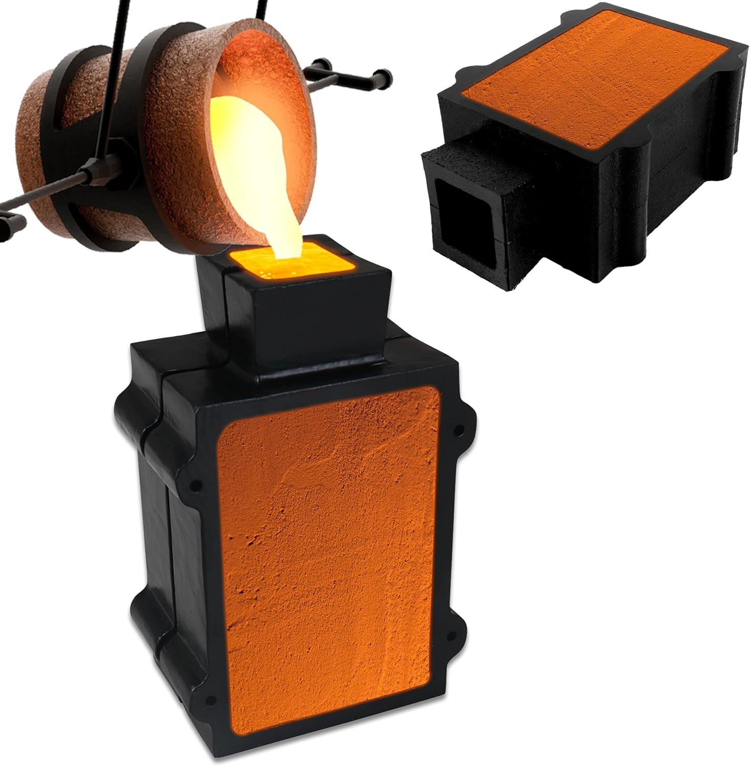 2 Part Sand Casting Mold – Cast Iron Casting Flask Mold for Jewelry Making Suppl